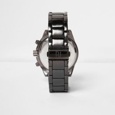 Dark grey gunmetal watch